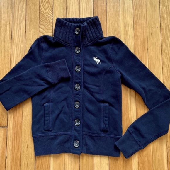 Abercrombie & Fitch Black Vintage Button Down Sweater Jacket M - Picture 3 of 12